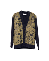 Cardigan ricamato bicolore