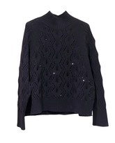 Maglia grossa con swarosky su tono