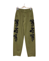 Jeans con intarsio di pizzo nero