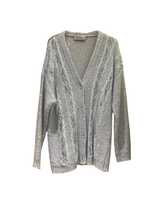 Cardigan con inserti verticali di pizzo