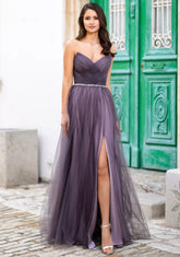 Abito lungo in tulle