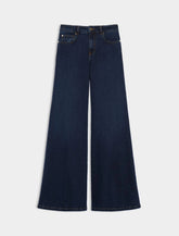 Pantalone over flered denim stretch