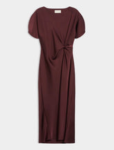 Abito lungo in raso fluido