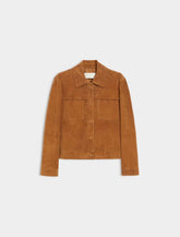 Giacca boxy in camoscio