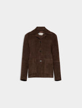 Giacca in pelle scamosciata