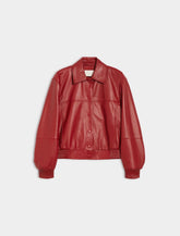 Bomber in nappa rosso