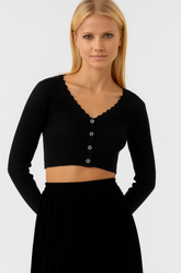 Cardigan slim cropped a costine