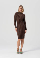 Abito aderente mini in maglia con lurex