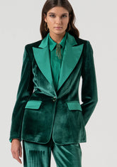 Blazer regular monopetto in velluto