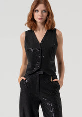 Gilet slim con strass