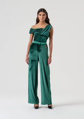 Pantalone a palazzo in velluto