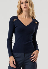 Maglia slim a costine