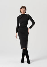 Abito slim midi in tessuto stretch