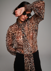 Camicia in organza stampa leo