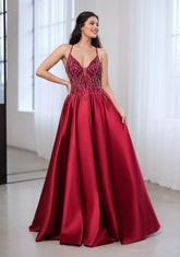 Abito lungo romantico con swarosky