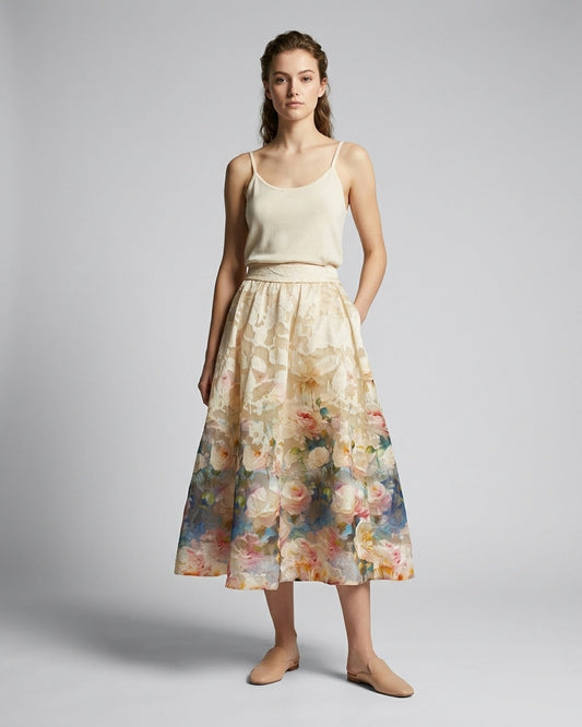 Gonna midi dalla linea fluida