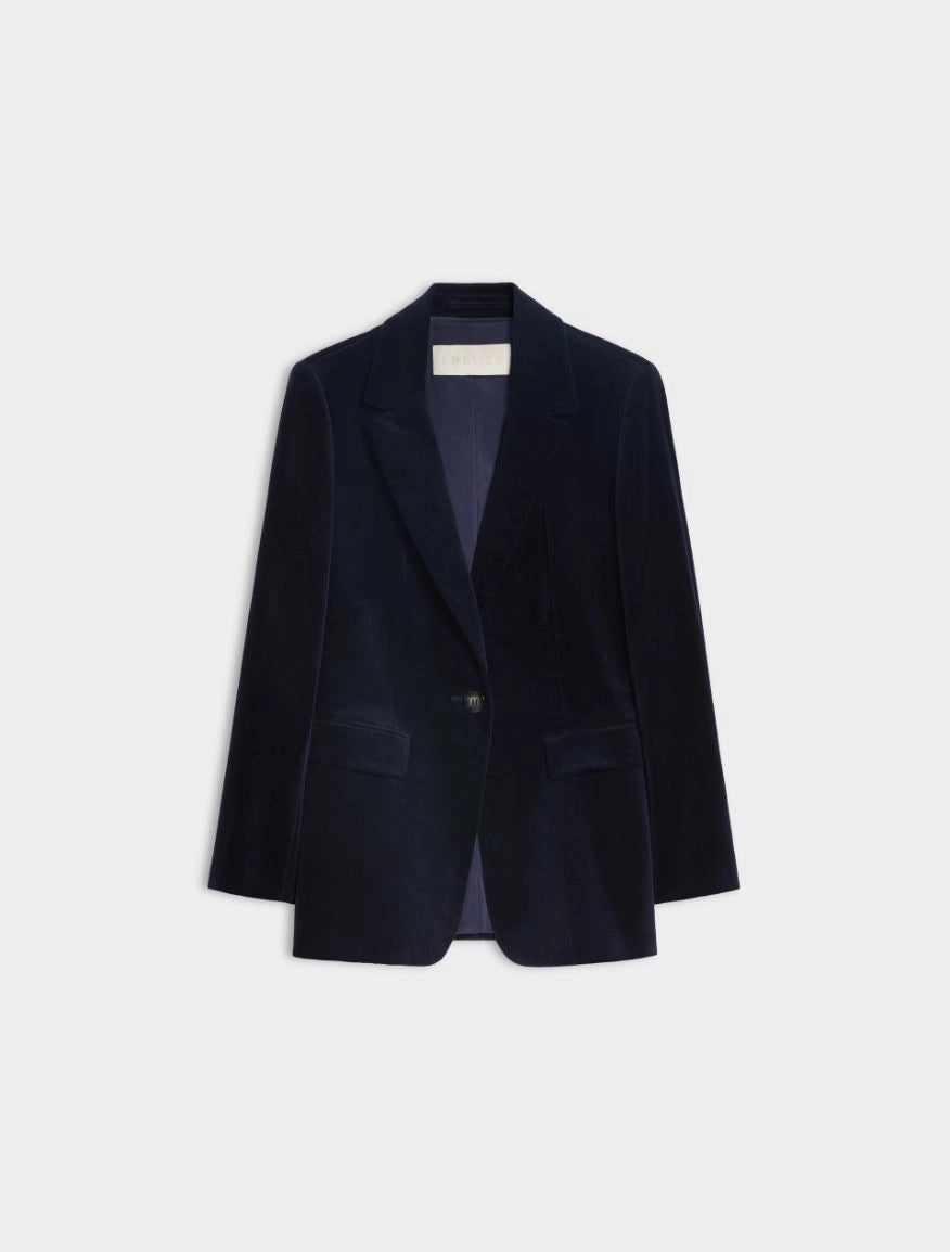 Blazer sfiancato in velluto