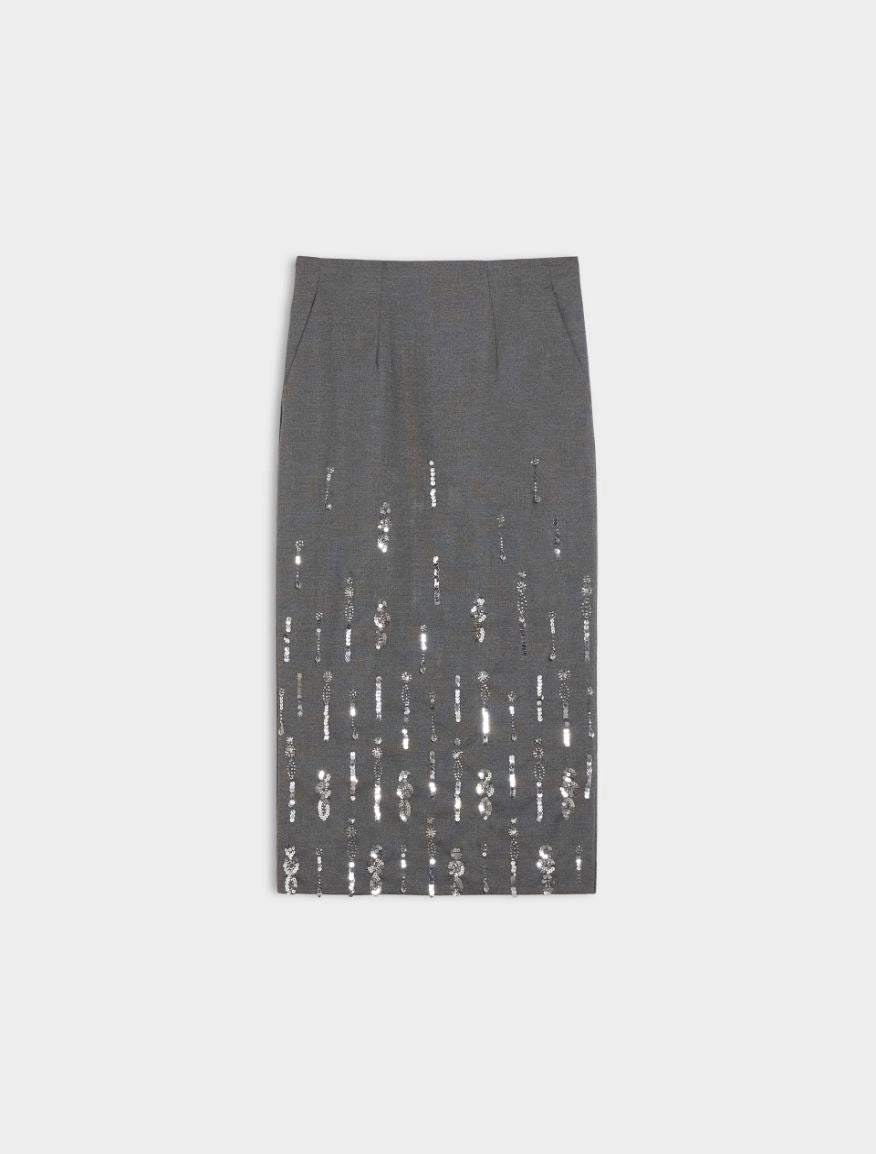 Gonna pencil ricamata