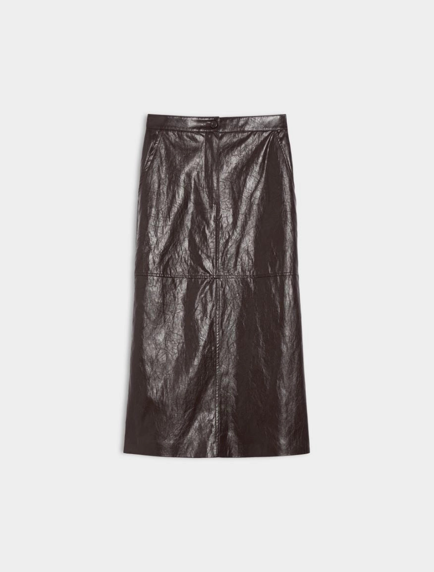 Gonna longuette ecopelle