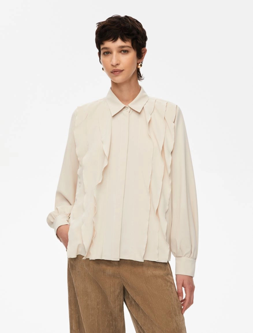 Camicia in georgette  con ruches