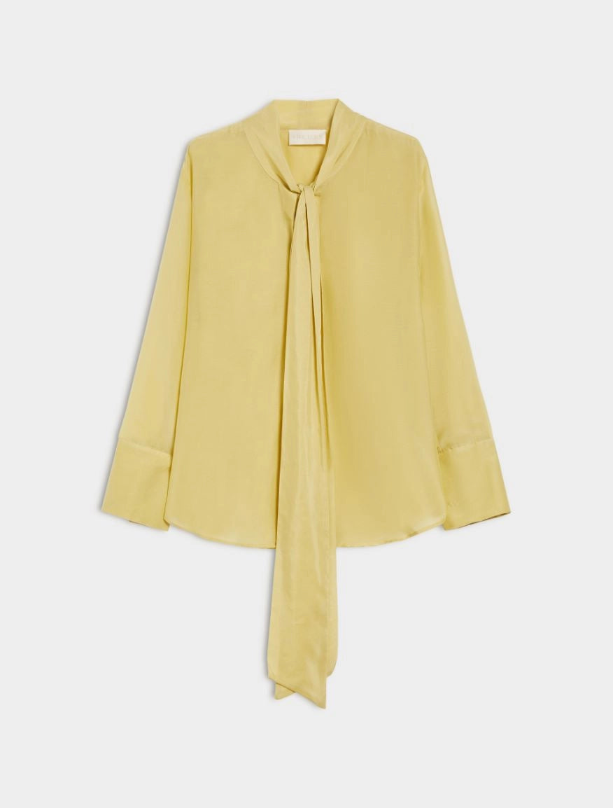 Camicia in misto seta con maxi fiocco