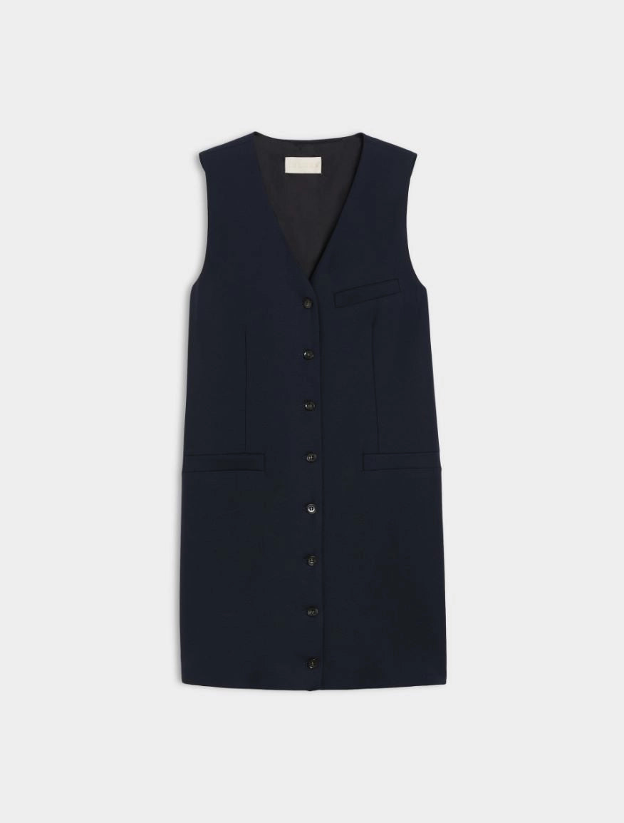 Abito corto con  bottoni centrali