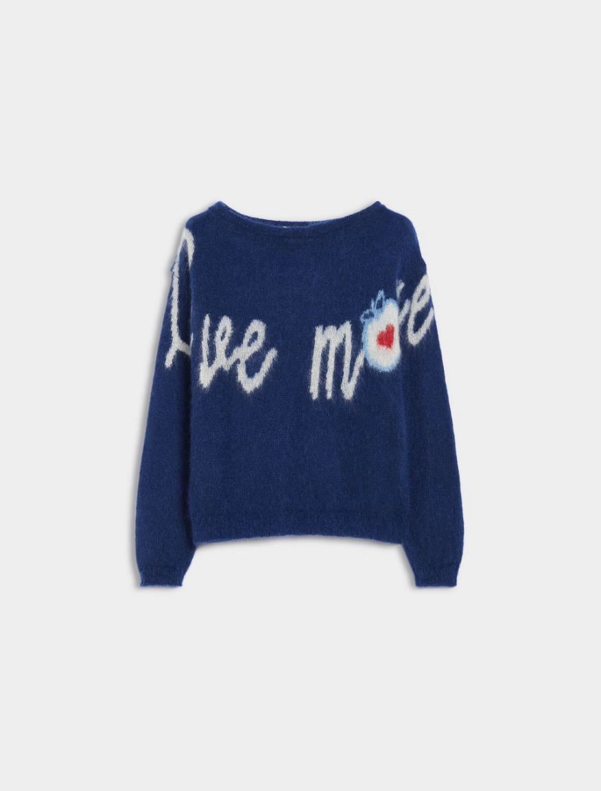 Maglia in misto mohair con disegno