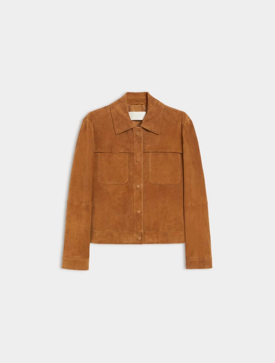 Giacca boxy in camoscio