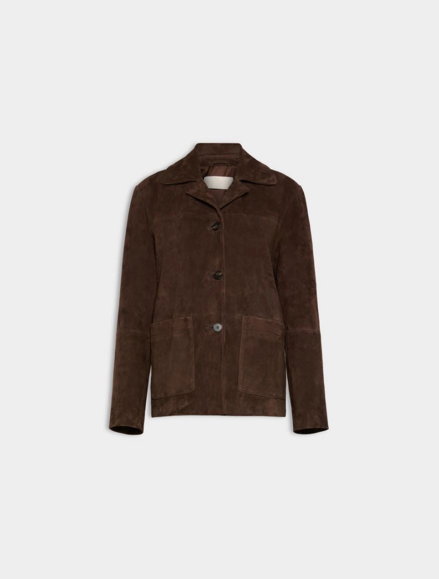 Giacca in pelle scamosciata