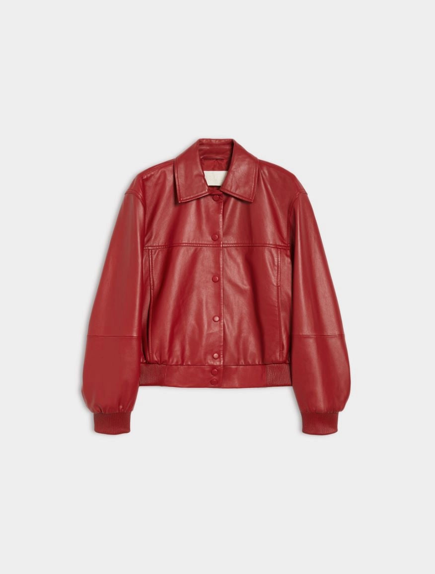 Bomber in nappa rosso