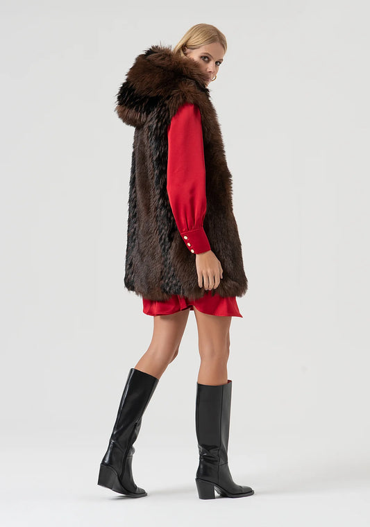 fracomina-hoodie-fur-vest-brown-fr25wc4006o44501-091 2