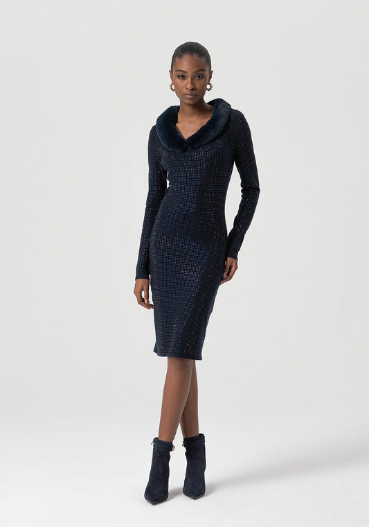 fracomina-knitted-midi-dress-with-fake-fur-bl-fs25wd5002k50201-064 1