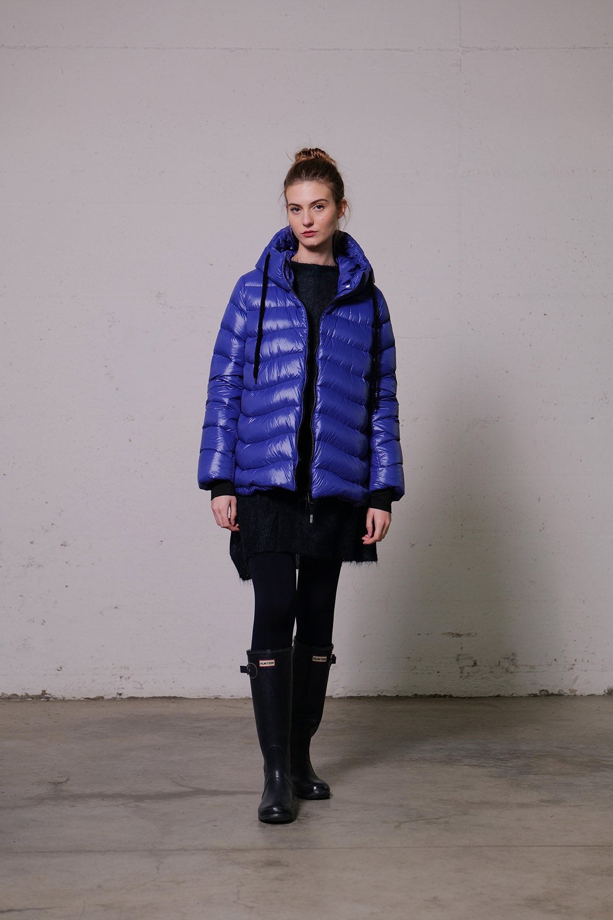 Piumino dritto bluette