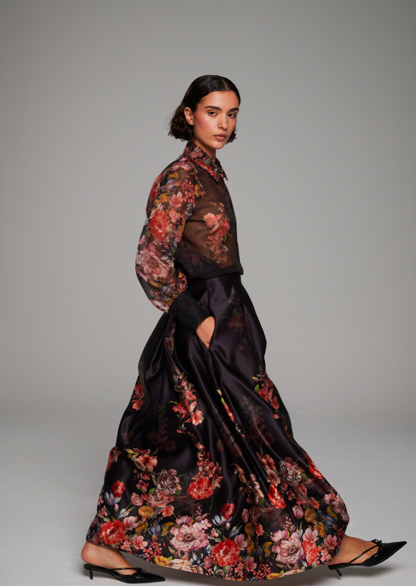 Camicia in organza stampata