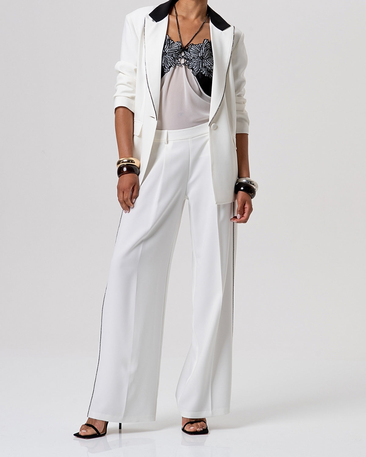 Blazer bicolor con revers a contrasto-4