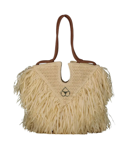 Borsa eco rafia frange