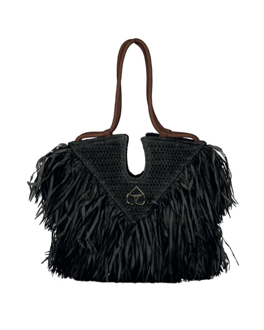 Borsa eco rafia frange