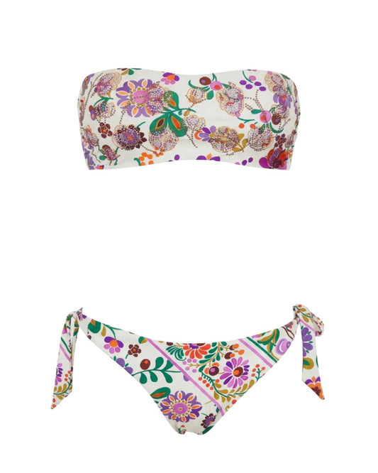 Bikini fascia fiori strass