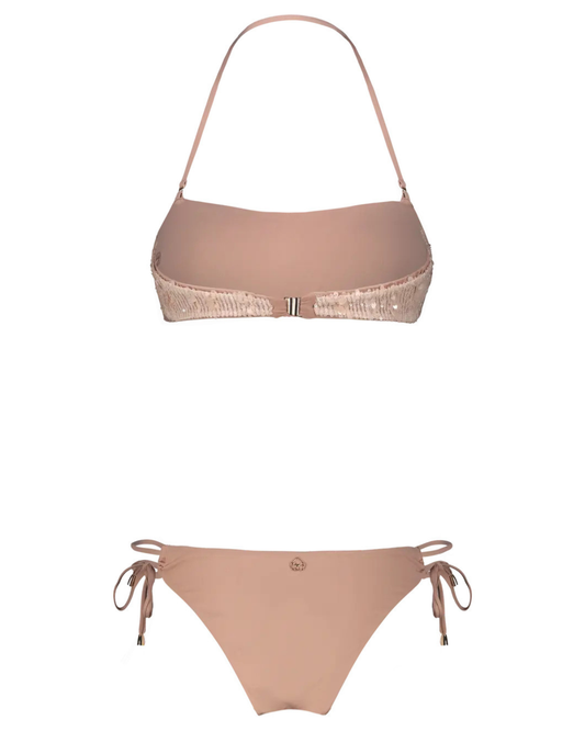 Bikini fascia slip Italia paillettes e pizzo