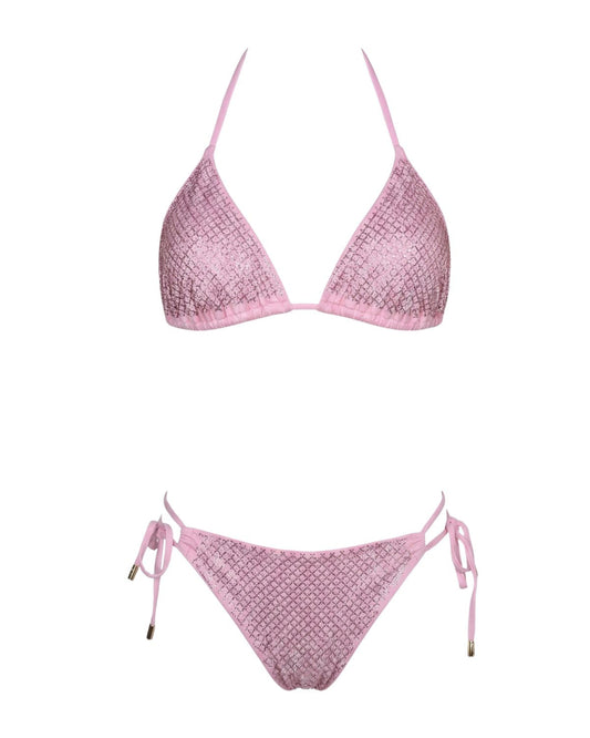 Bikini triangolo slip rete strass