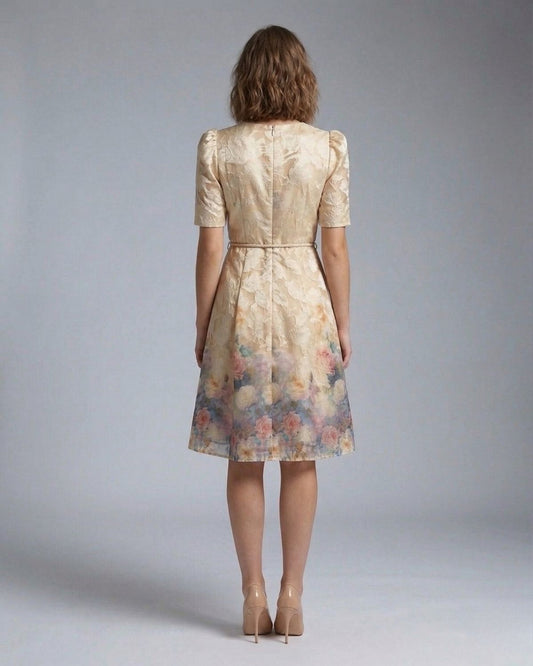 Abito midi con stampa floreale
