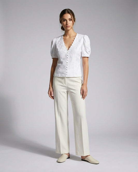 Camicia fluida in ramie e cotone