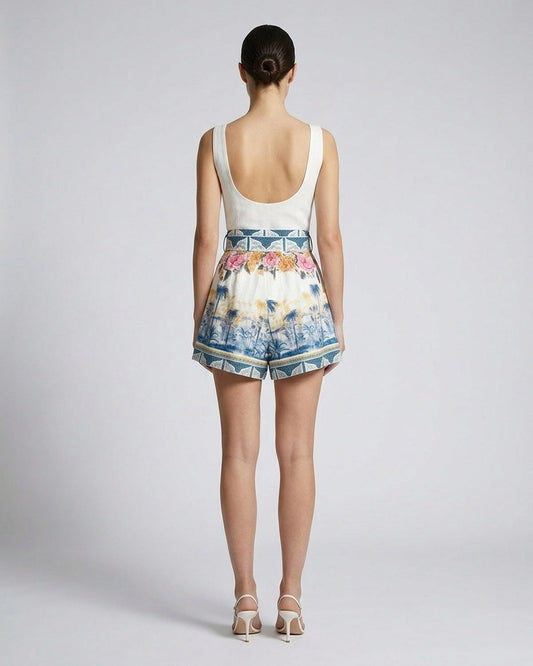 Bermuda in lino e cotone