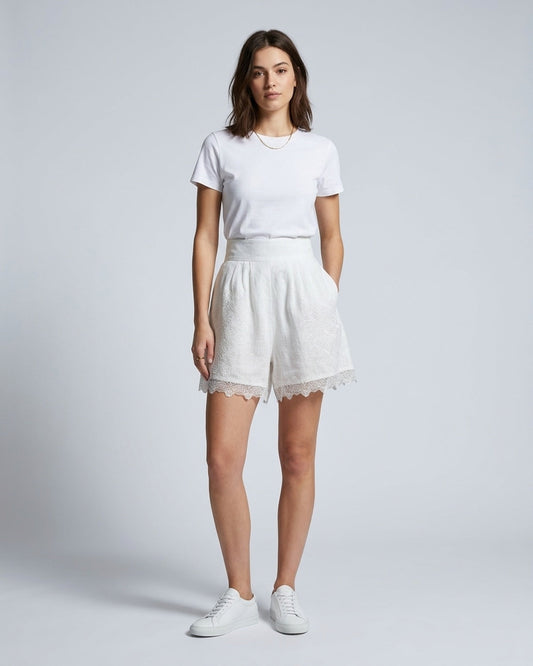 Bermuda fluidi in ramie e cotone