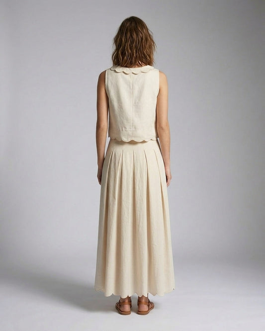 Top essenziale in lyocell e lino